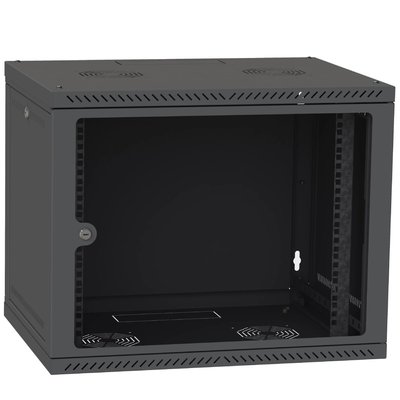 Шкаф телекоммуникационный двери стекло (черный) IPCOM 9U 600x450 301433 фото